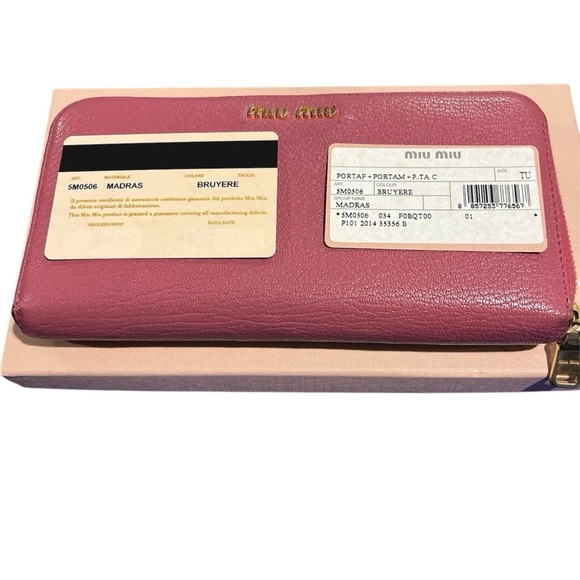 Miu Miu Red Leather Zip Wallet - Picture 3 of 6
